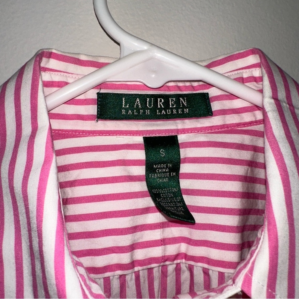 Lauren Ralph Lauren Pink Striped Shirt - Picture 4 of 4